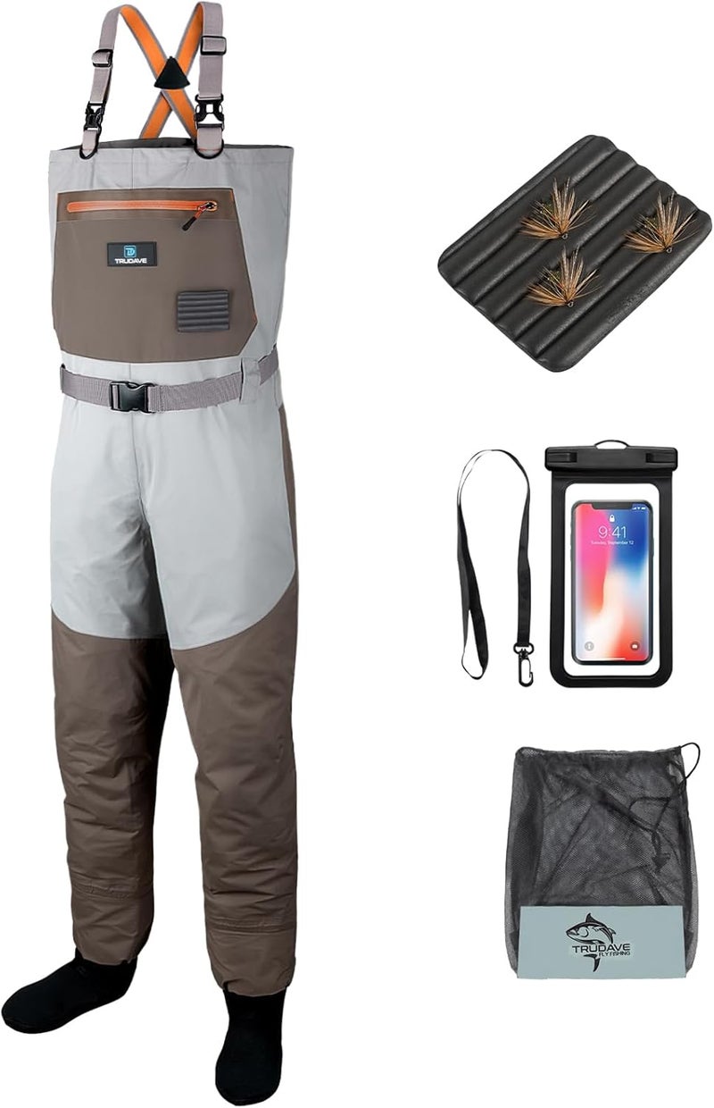 Trudave Store Fishing Waders, Waterproof Chest Waders for Men & Women, Lightweight Insulated Stockingfoot Waders Breathable Fly Fishing Waders for Fishing Hunting - Image 1